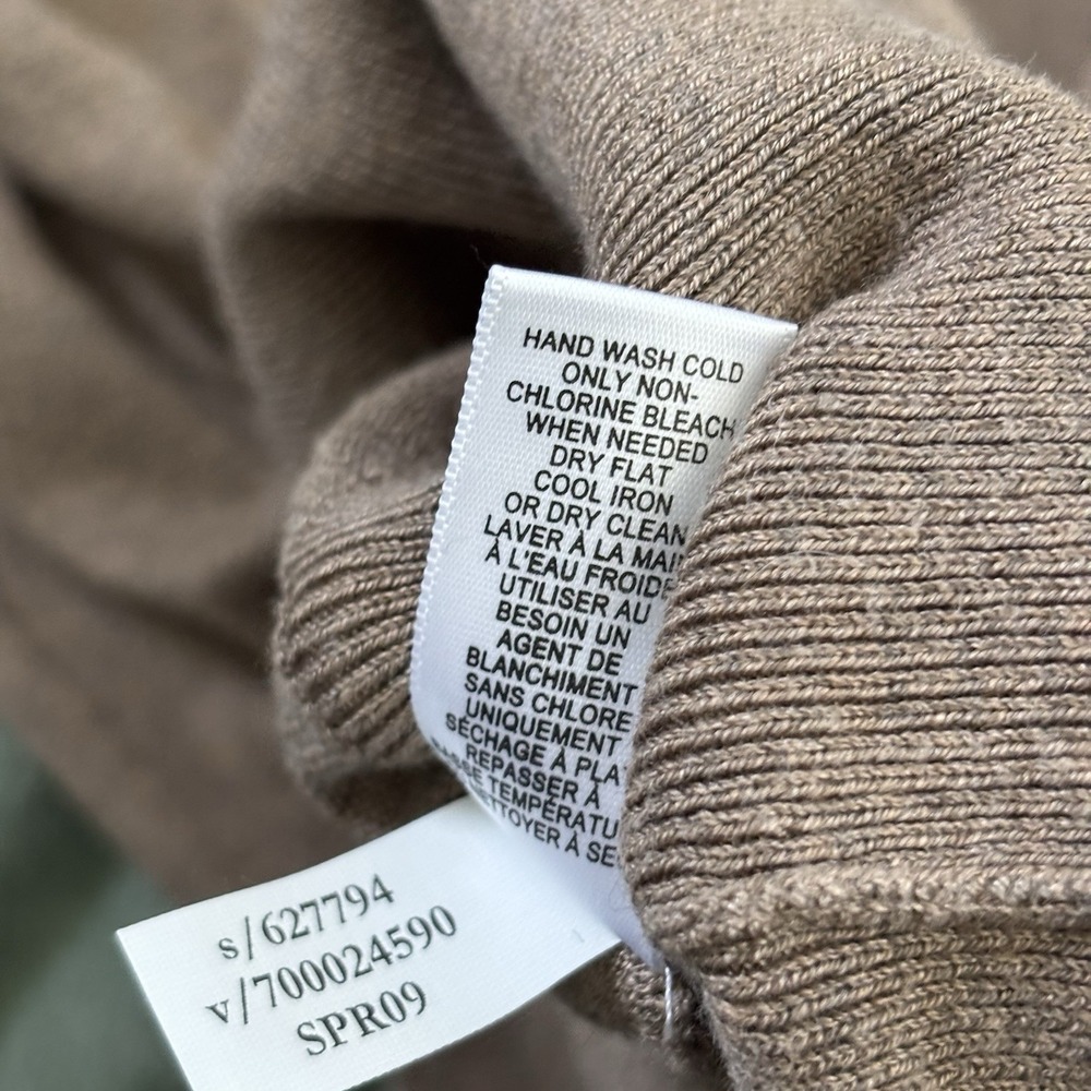 Banana Republic Turtleneck Mockneck Womens M Silk Cotton Knit Beige Tan - Picture 5 of 7